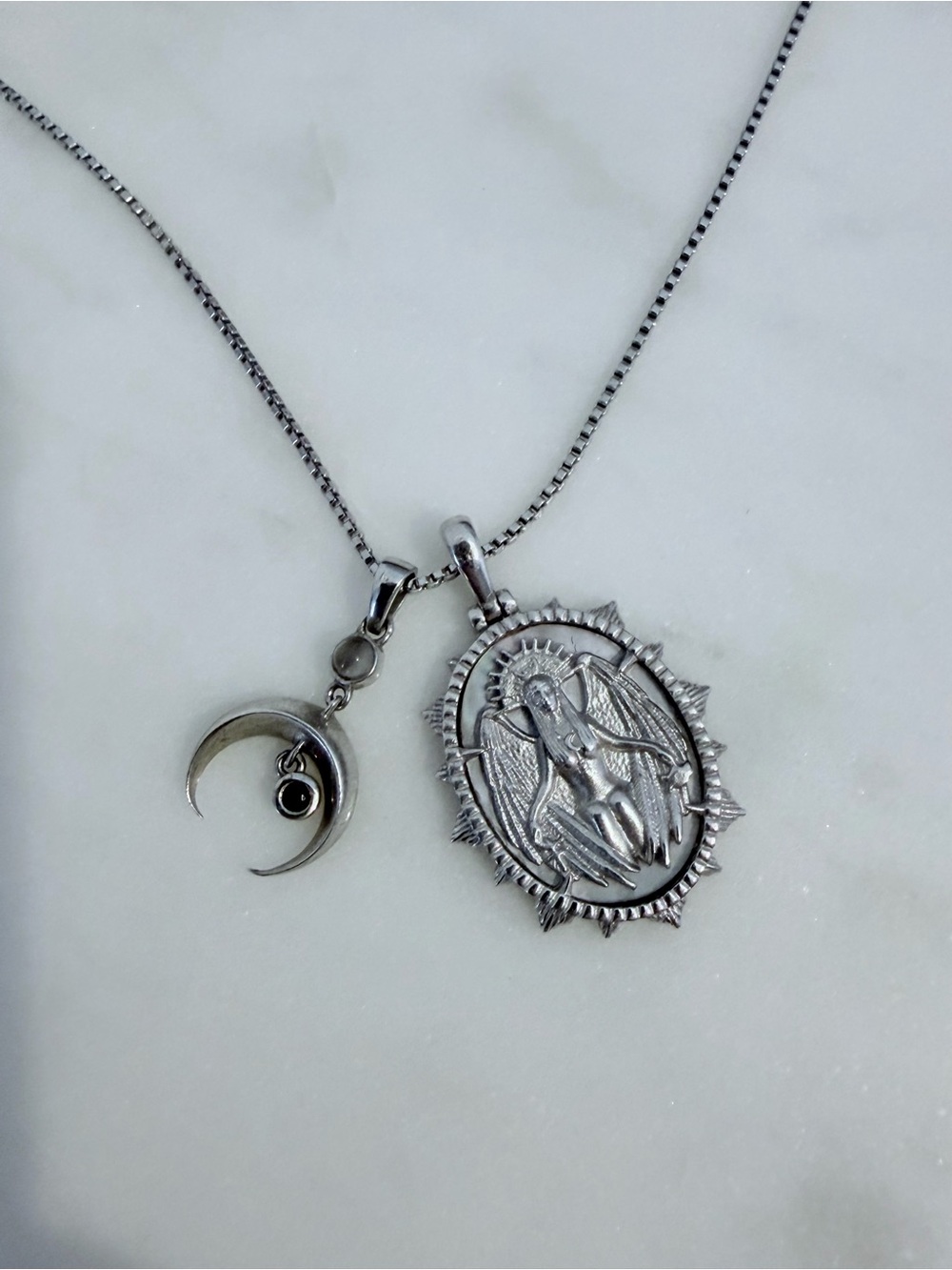 Awe Inspired Special Edition Lilith necklace with crescent moon pendant.
